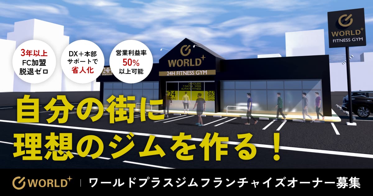 ワールドプラスジムのフランチャイズキービジュアル