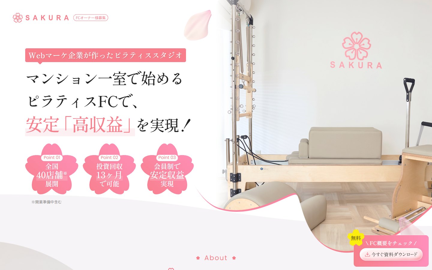 SAKURAのフランチャイズ募集サイト